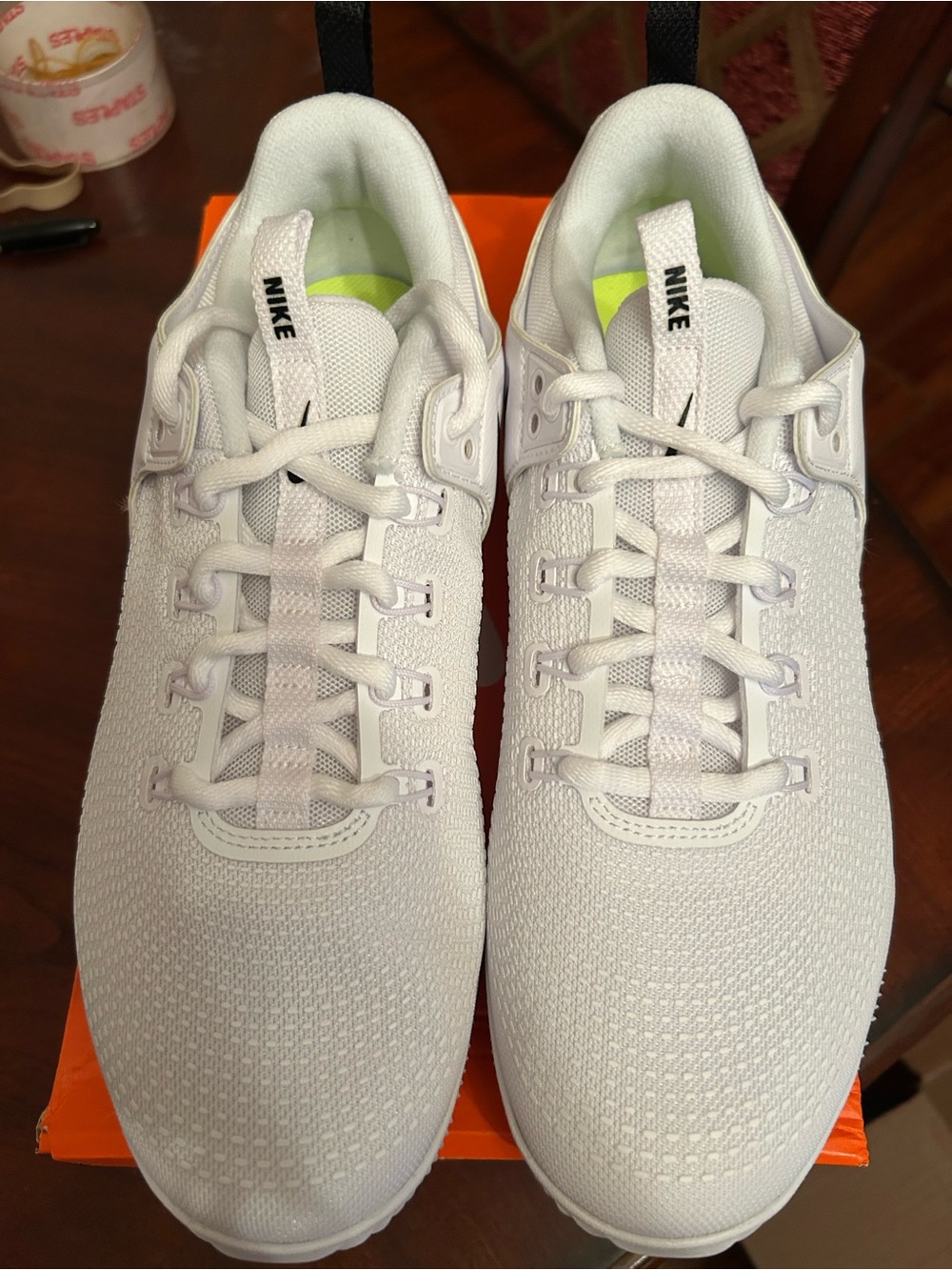 Nike White Women's Knit Lace-Up Sneakers - Picture 2 of 6